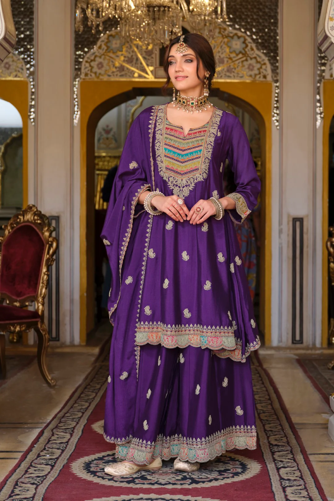 Kasumal Orchid Full Work Gharara Set - Image 6