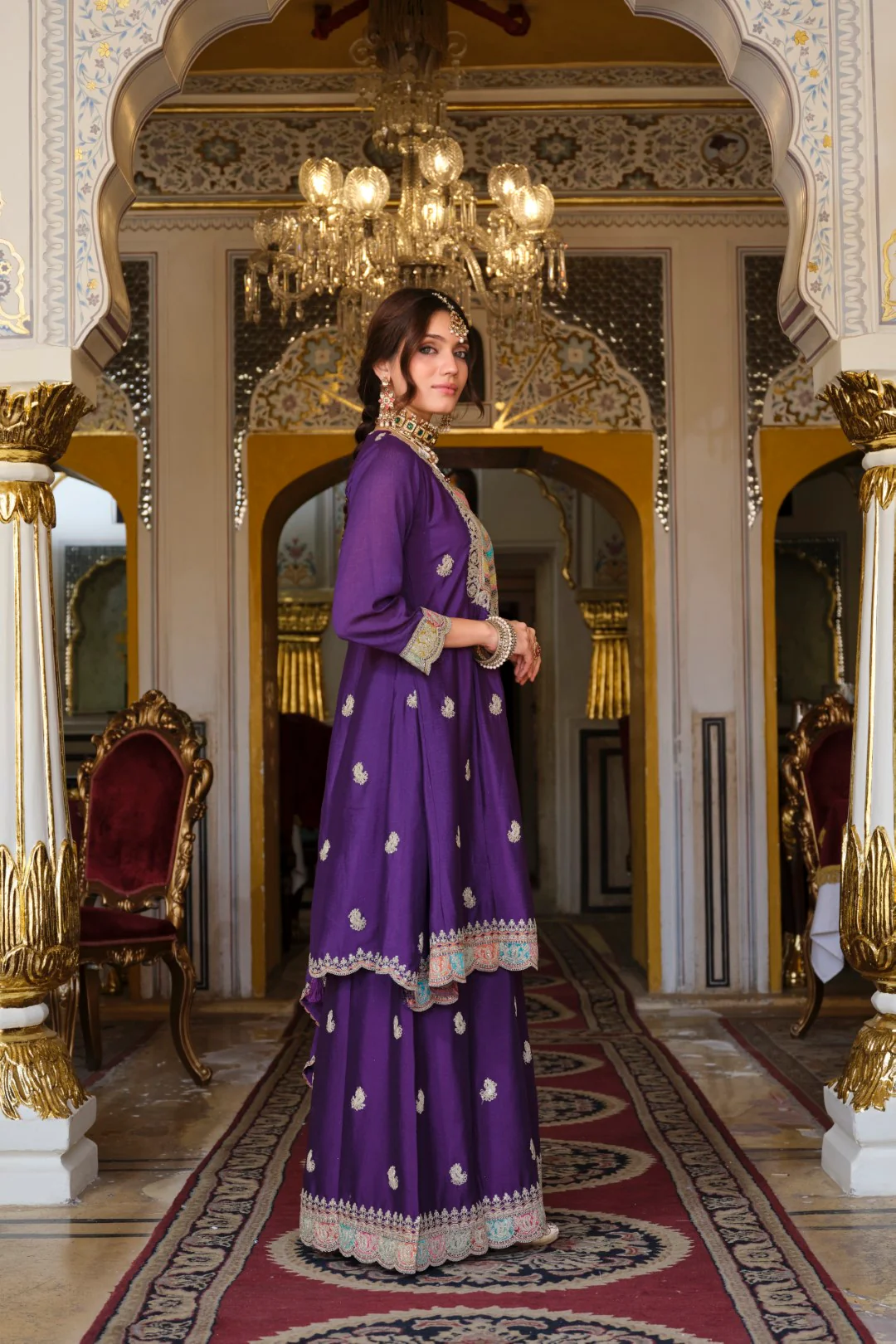 Kasumal Orchid Full Work Gharara Set - Image 8