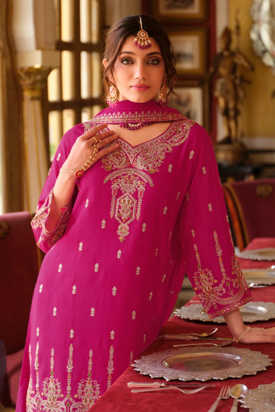 Biswas Rose Full Work Gharara Set - Image 2