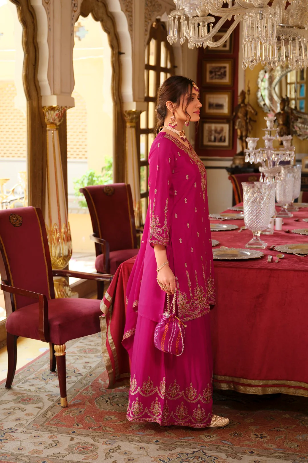Biswas Rose Full Work Gharara Set - Image 3