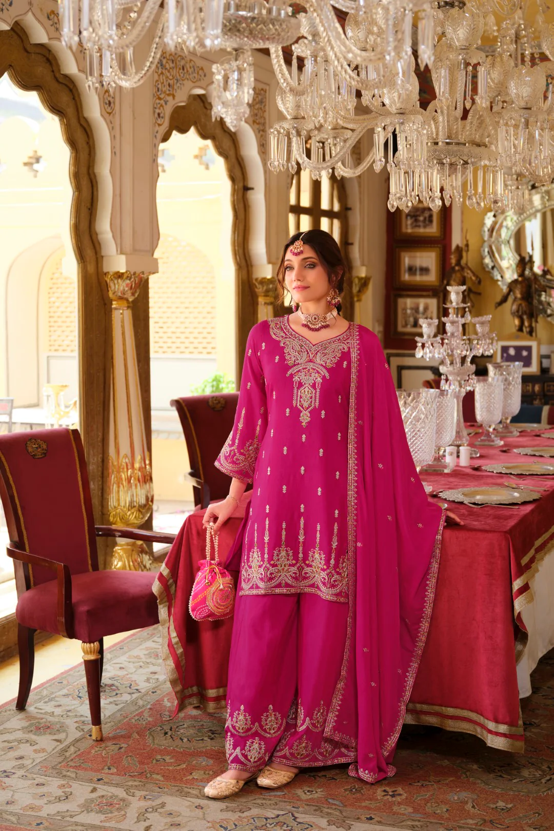 Biswas Rose Full Work Gharara Set - Image 4
