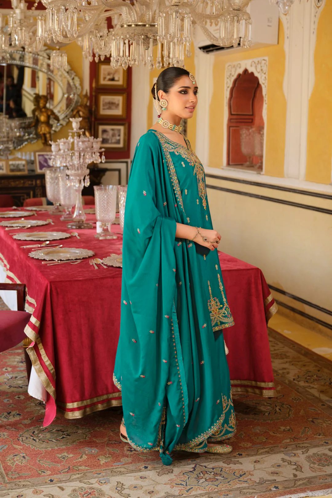 Biswas Peacock Full Work Gharara Set - Image 4