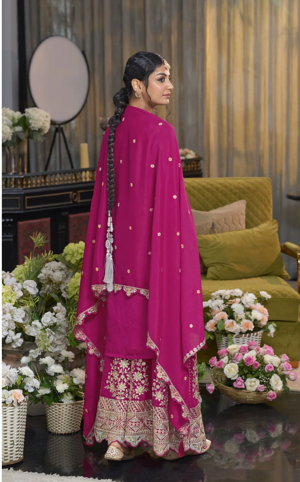 Shorba Rose Full Work Gharara Set - Image 3