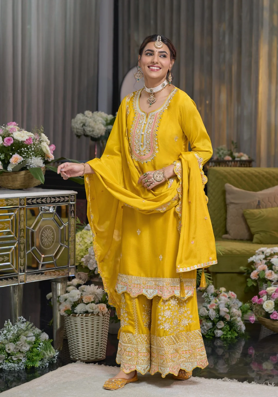 Shorba Amber Full Work Gharara Set - Image 3