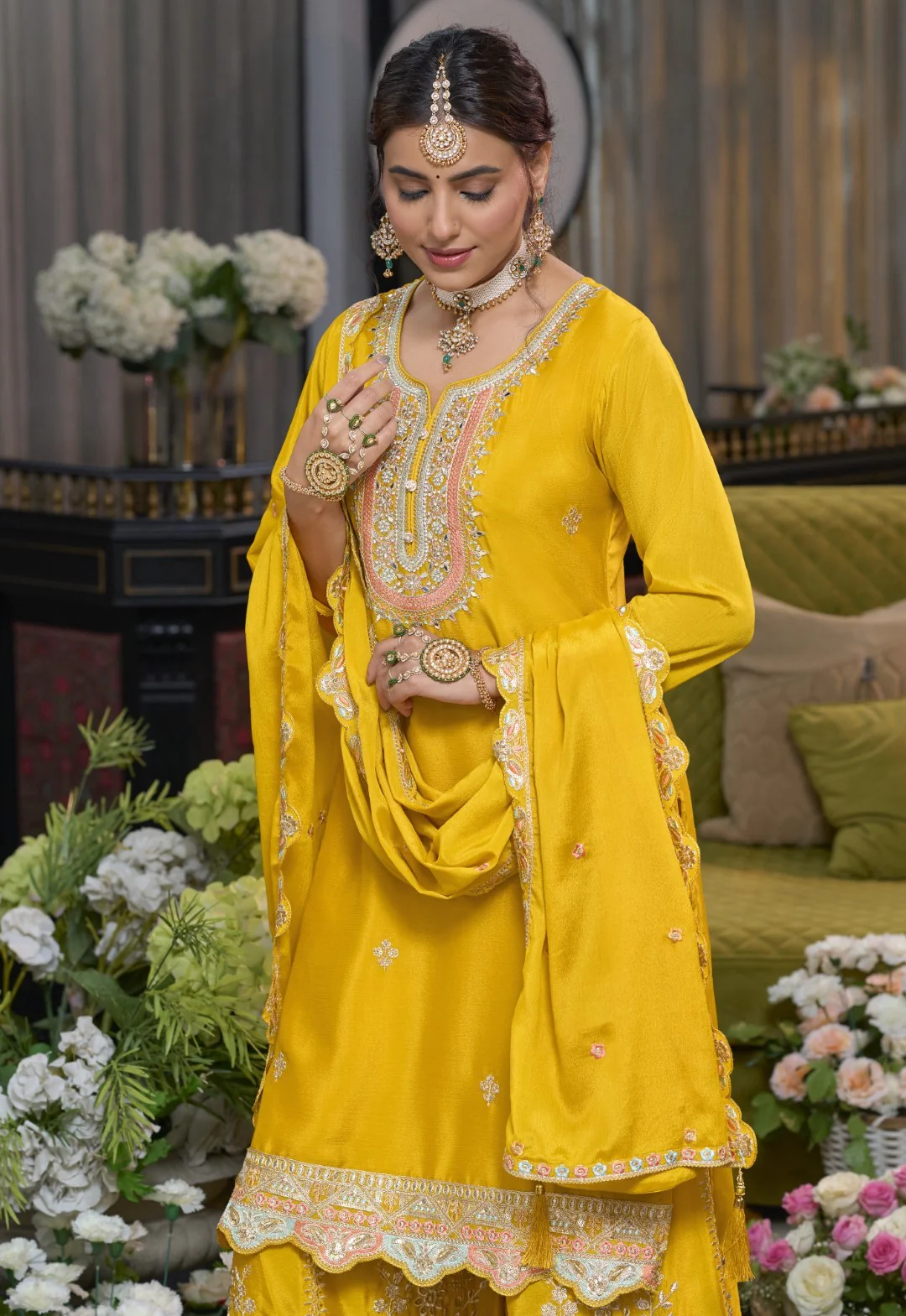 Shorba Amber Full Work Gharara Set - Image 4