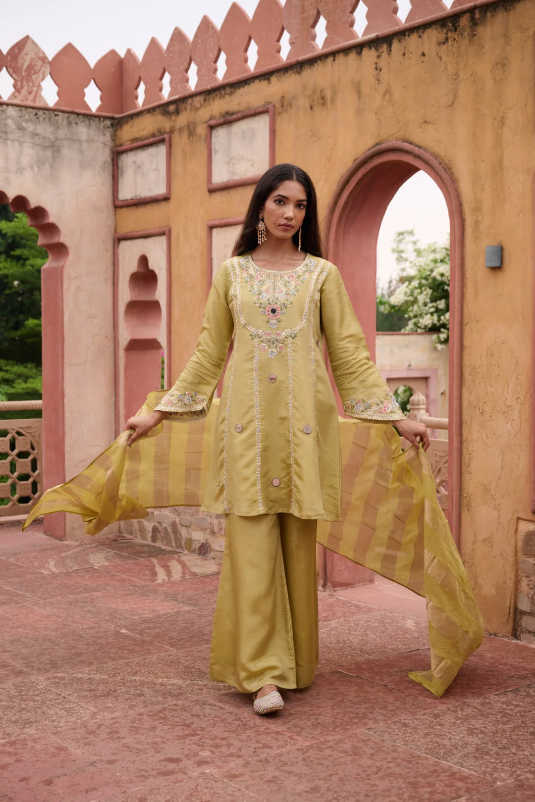 Sangini Ocre Premium Suit Work Set - Image 15