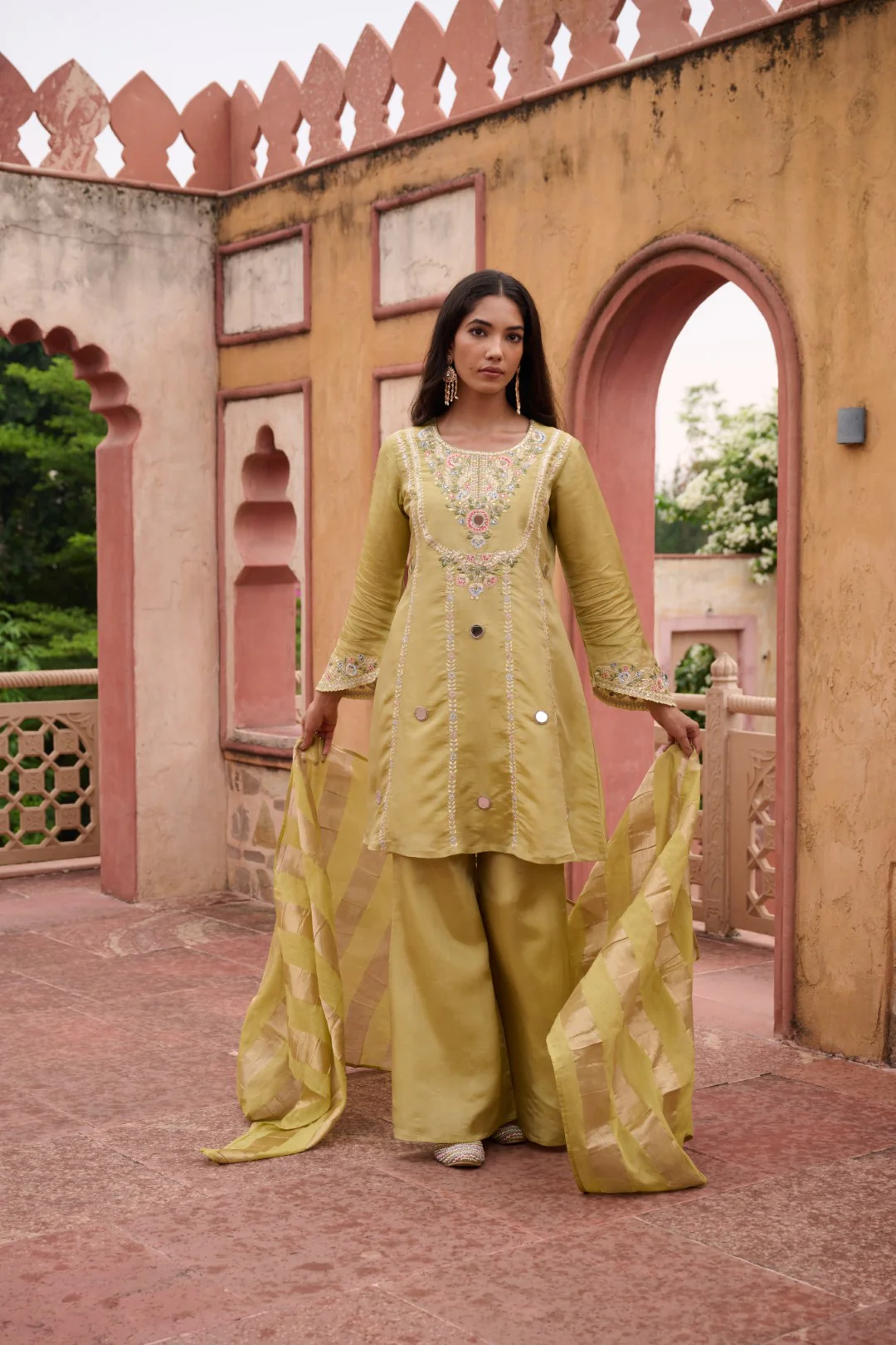 Sangini Ocre Premium Suit Work Set - Image 16