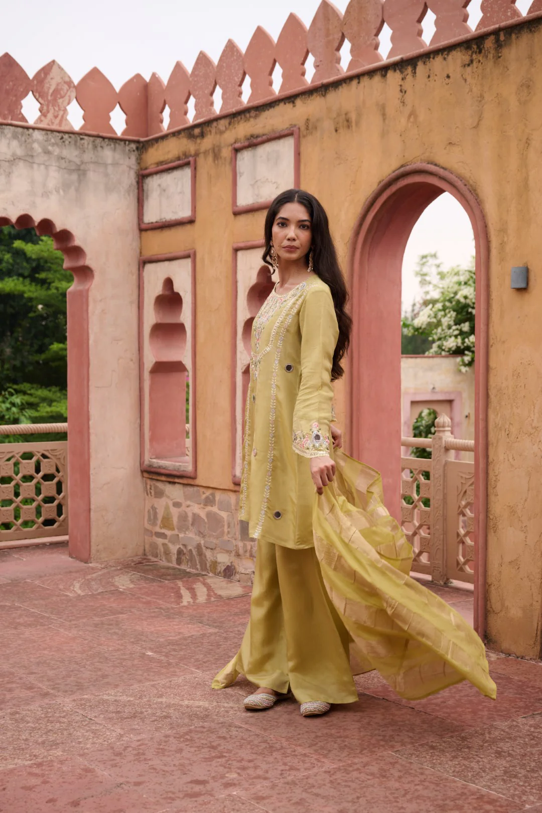 Sangini Ocre Premium Suit Work Set - Image 18