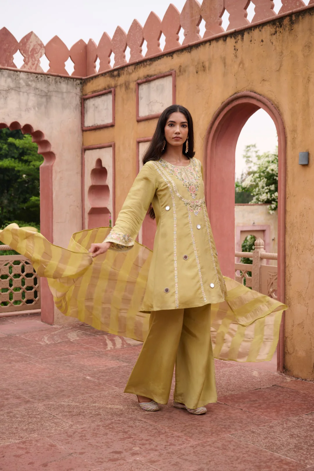 Sangini Ocre Premium Suit Work Set - Image 19