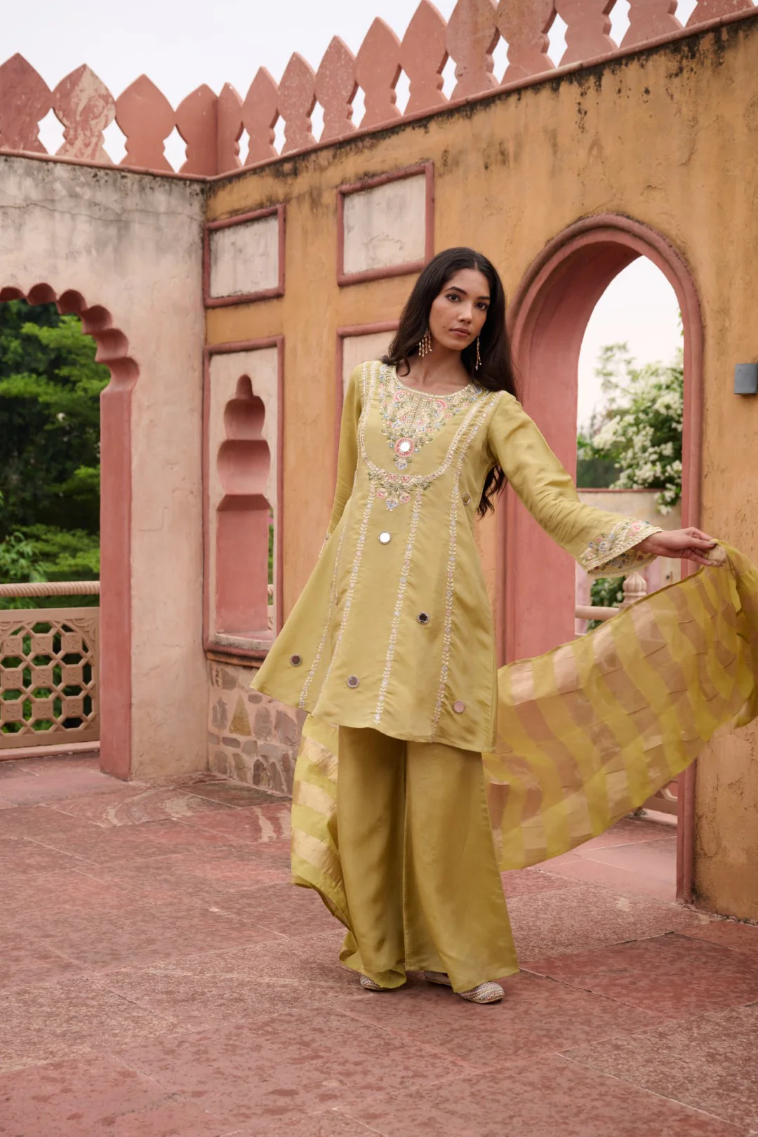 Sangini Ocre Premium Suit Work Set - Image 21