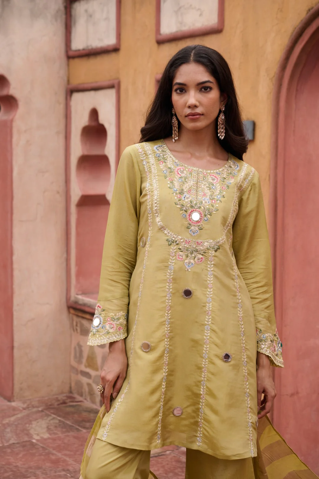 Sangini Ocre Premium Suit Work Set - Image 25