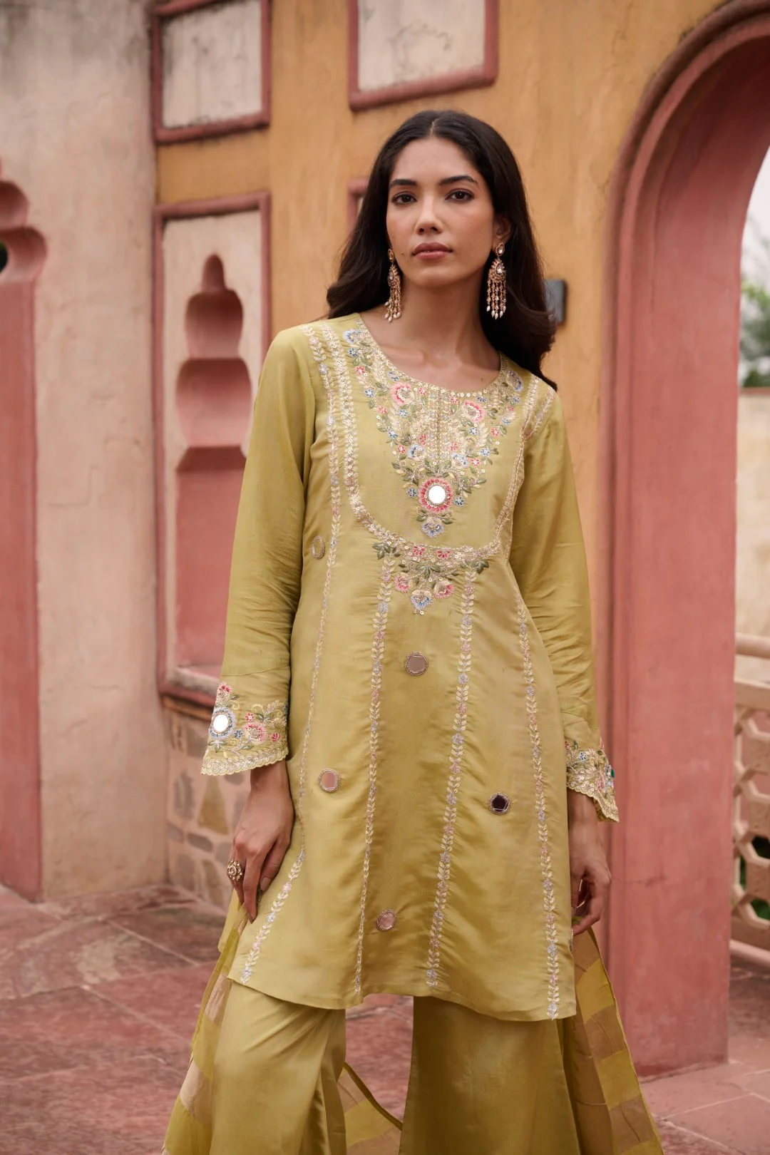 Sangini Ocre Premium Suit Work Set - Image 26