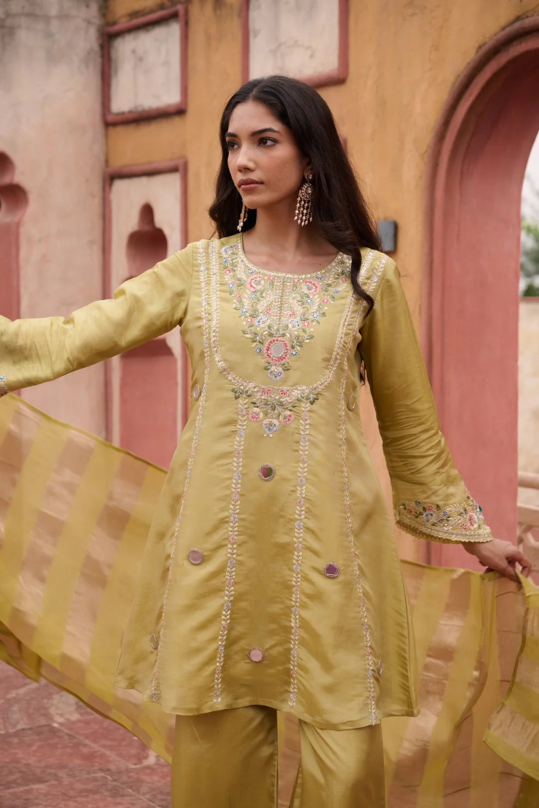 Sangini Ocre Premium Suit Work Set - Image 27