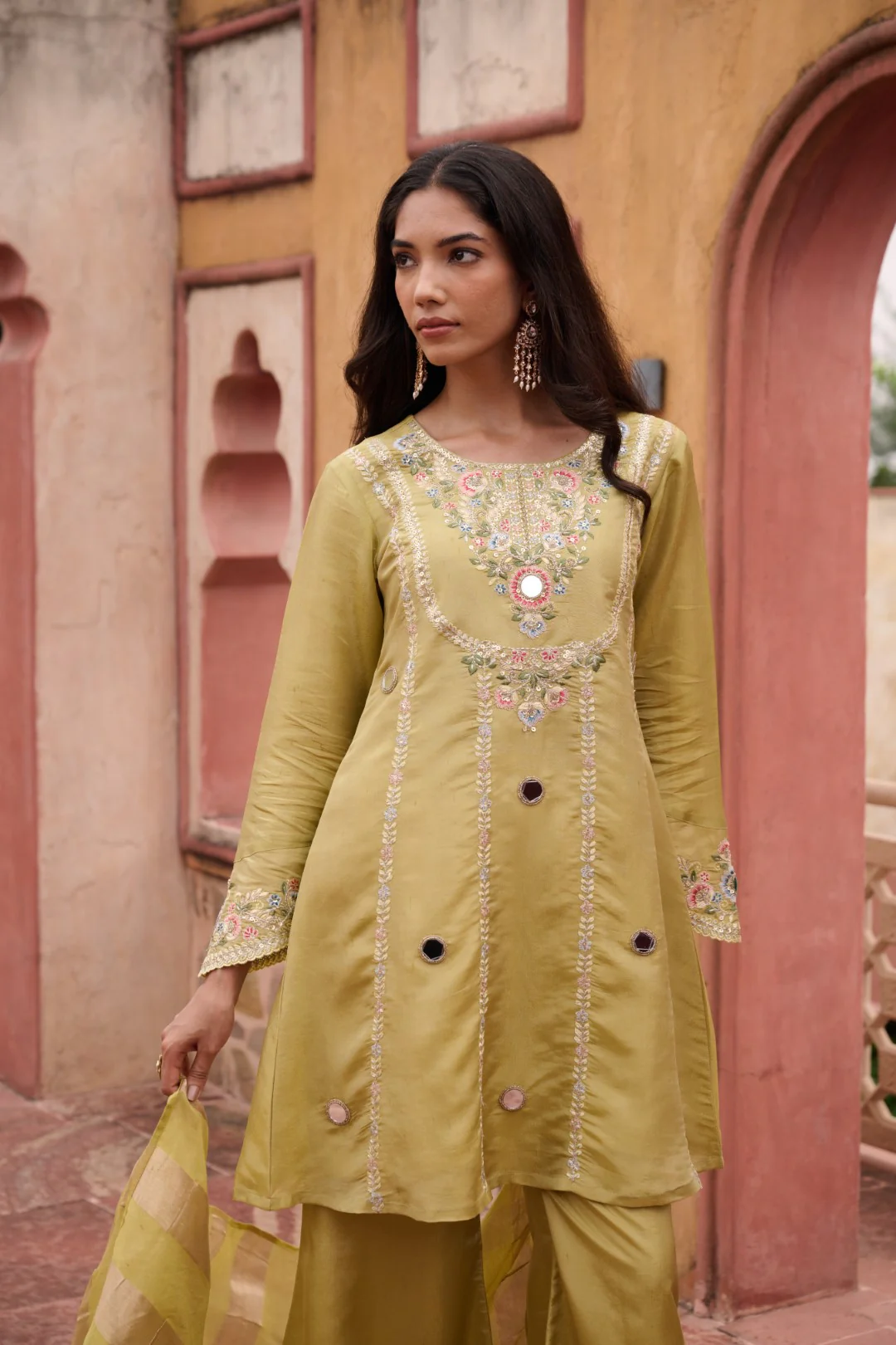 Sangini Ocre Premium Suit Work Set - Image 28