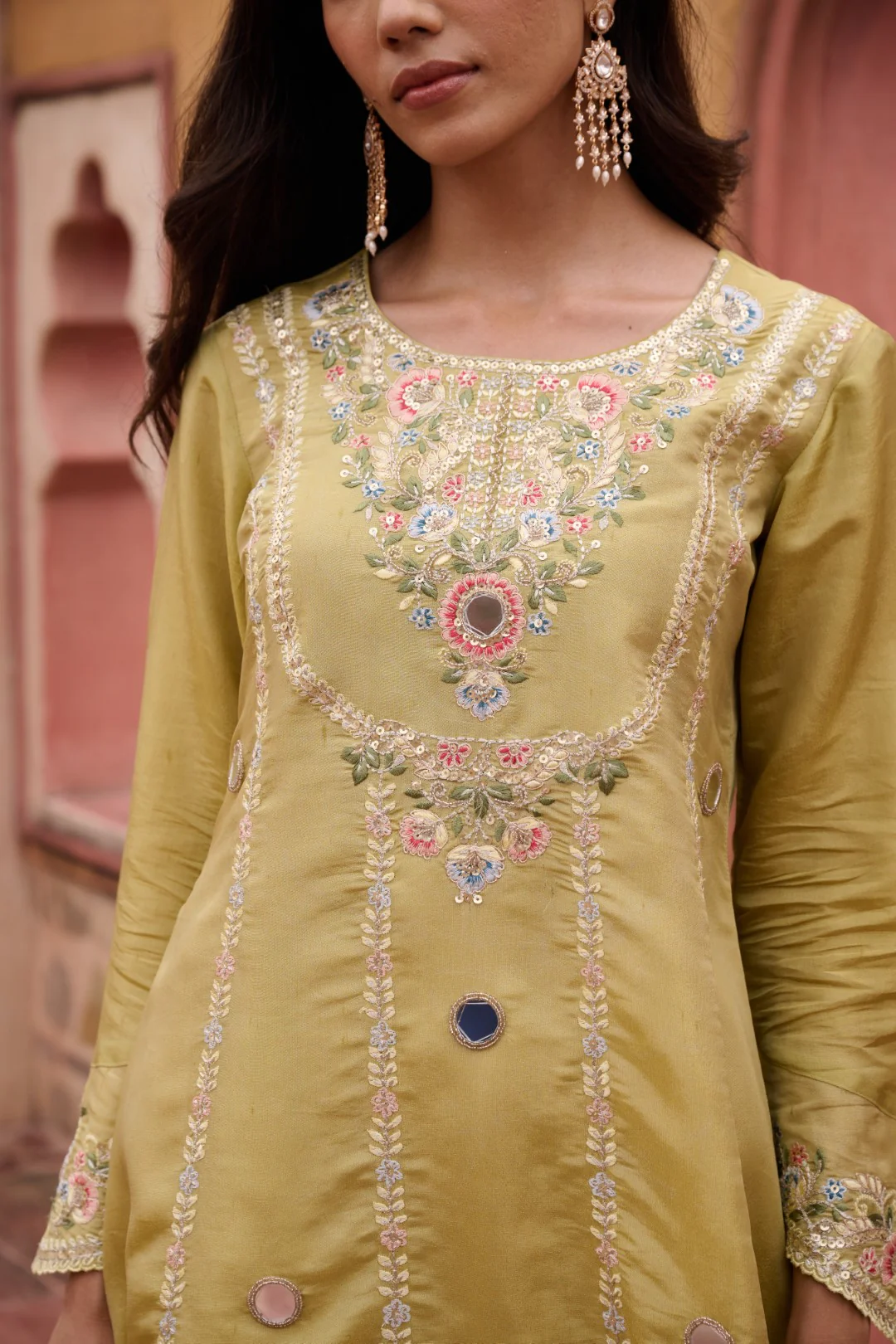 Sangini Ocre Premium Suit Work Set - Image 29