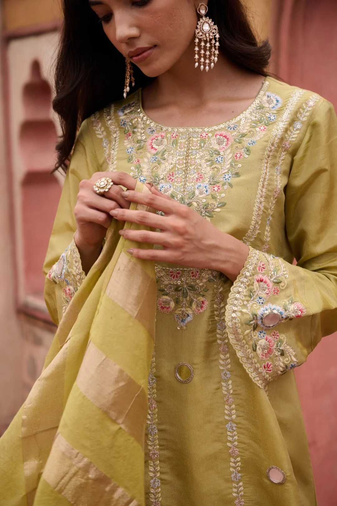 Sangini Ocre Premium Suit Work Set - Image 30