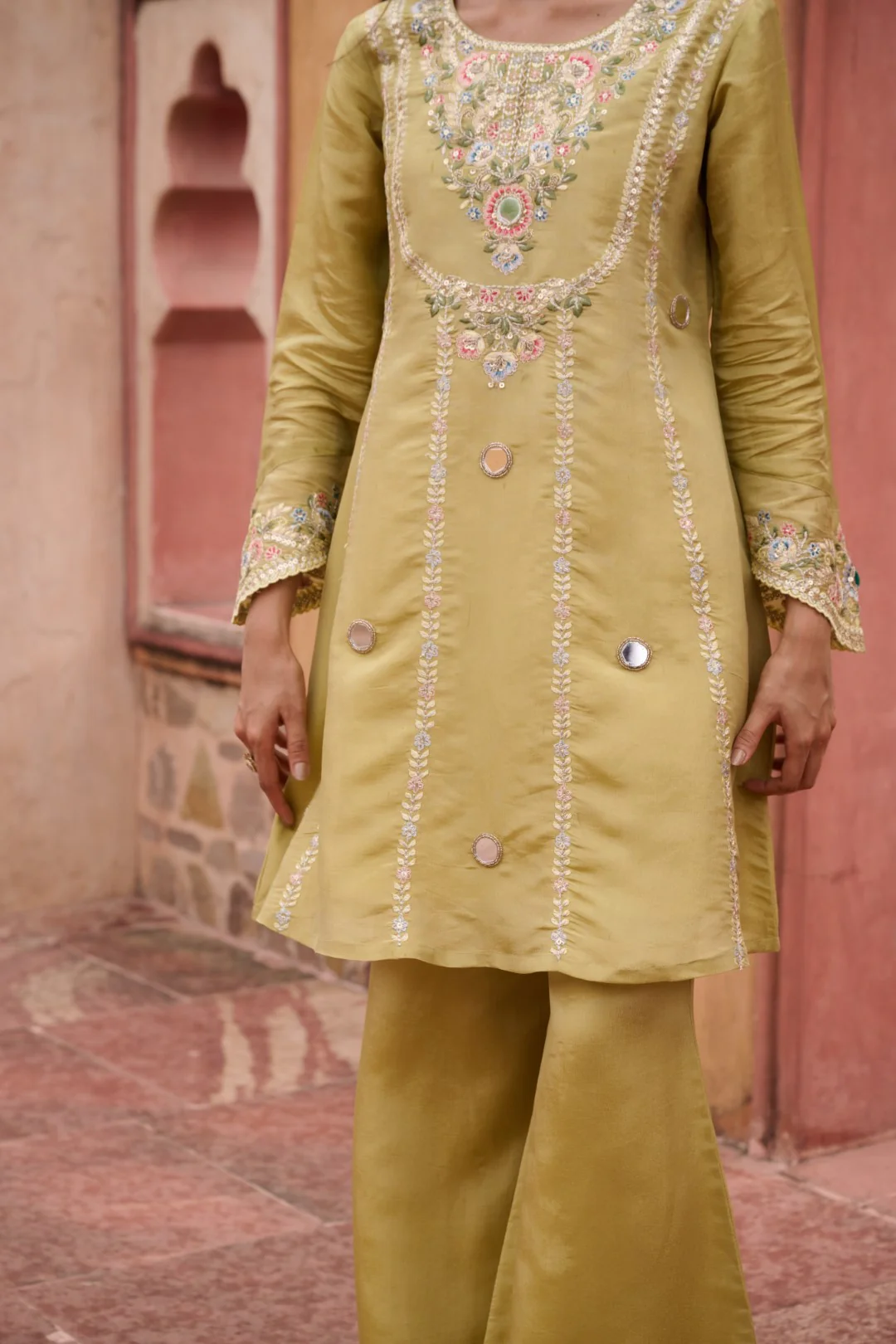 Sangini Ocre Premium Suit Work Set - Image 31