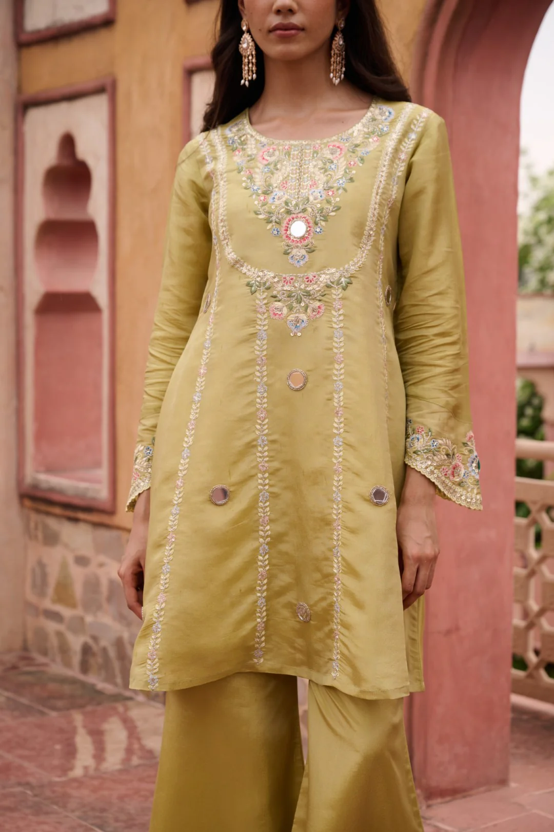 Sangini Ocre Premium Suit Work Set - Image 32