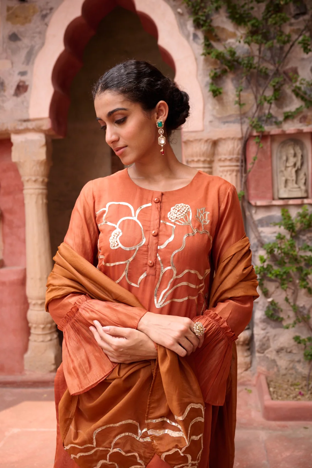 Sangini Apricot Premium Suit set - Image 44