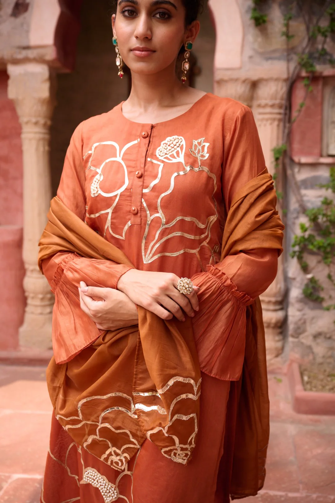 Sangini Apricot Premium Suit set - Image 45