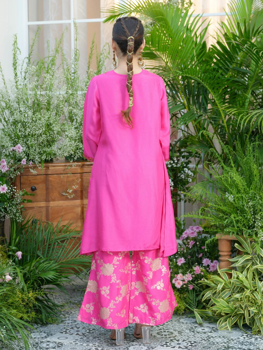 Meera Rose Premium Fusion Set with Jacquard Pants - Image 3