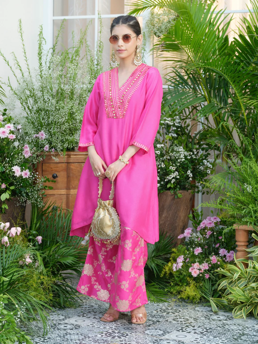 Meera Rose Premium Fusion Set with Jacquard Pants - Image 6
