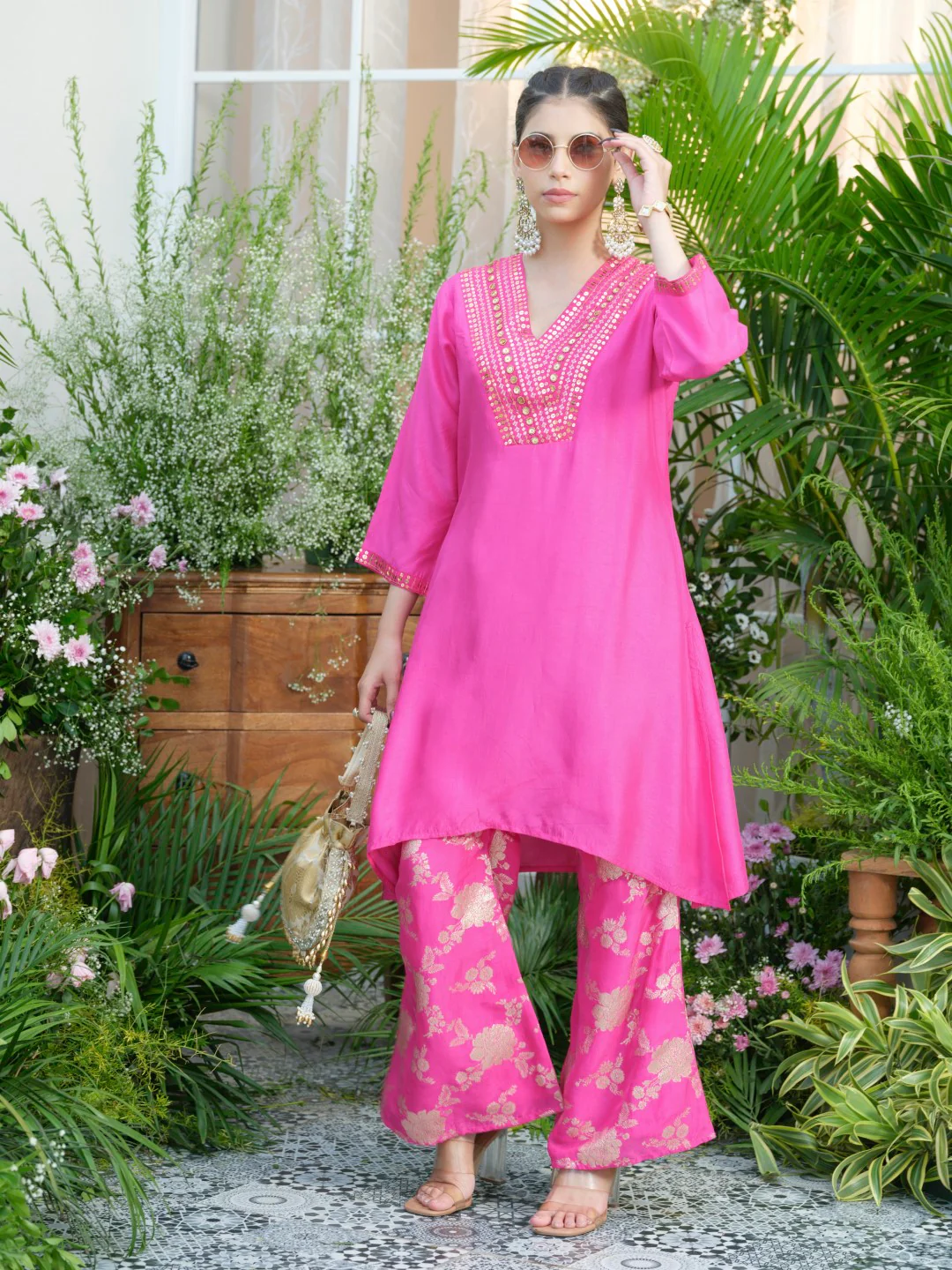 Meera Rose Premium Fusion Set with Jacquard Pants - Image 7