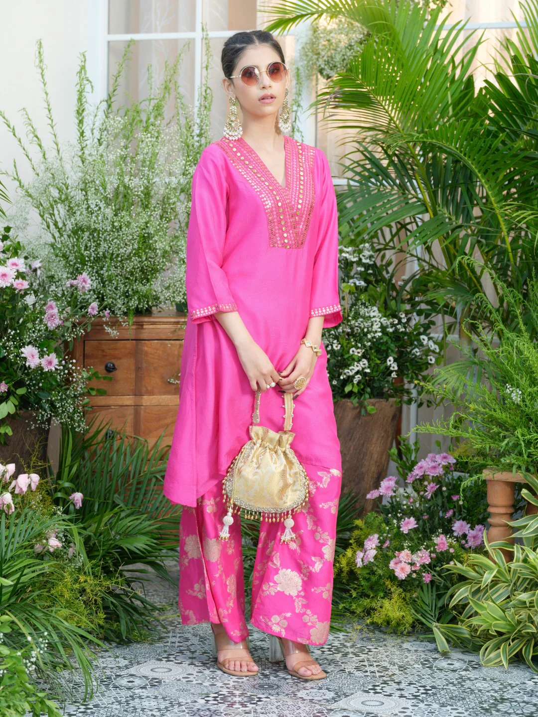 Meera Rose Premium Fusion Set with Jacquard Pants - Image 8