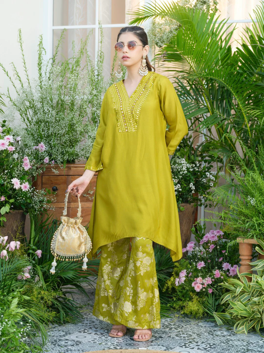 Meera Fern Fusion Set with Jacquard Pants - Image 10