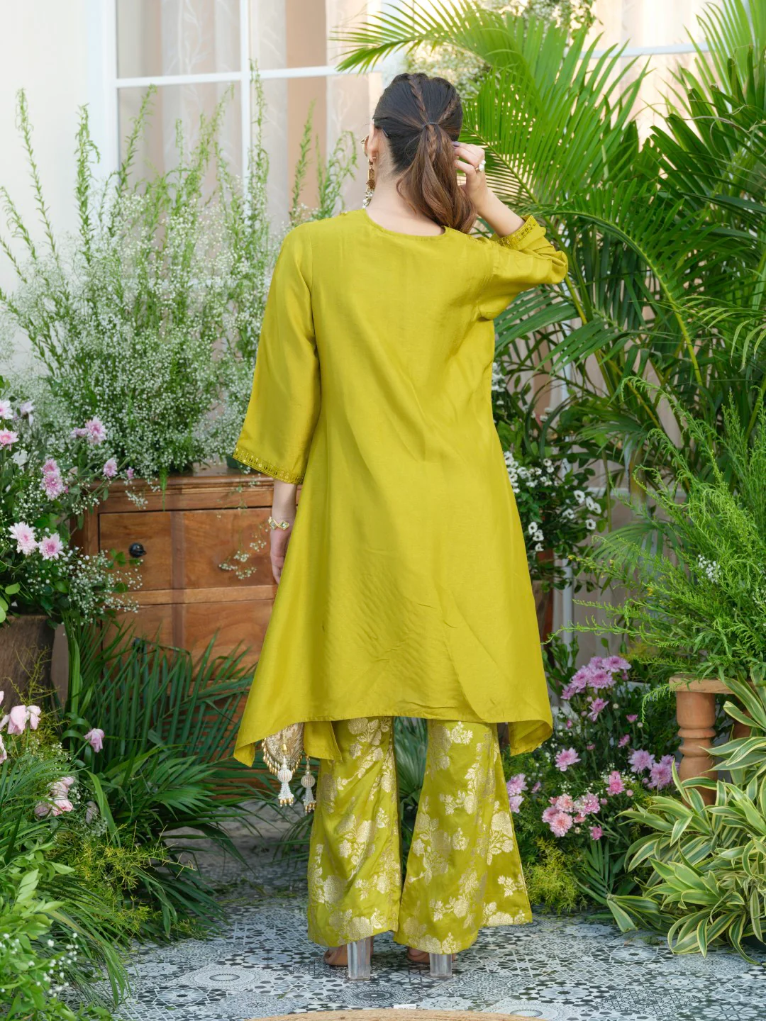 Meera Fern Fusion Set with Jacquard Pants - Image 11