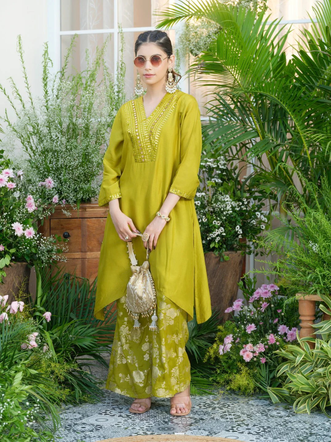 Meera Fern Fusion Set with Jacquard Pants - Image 14
