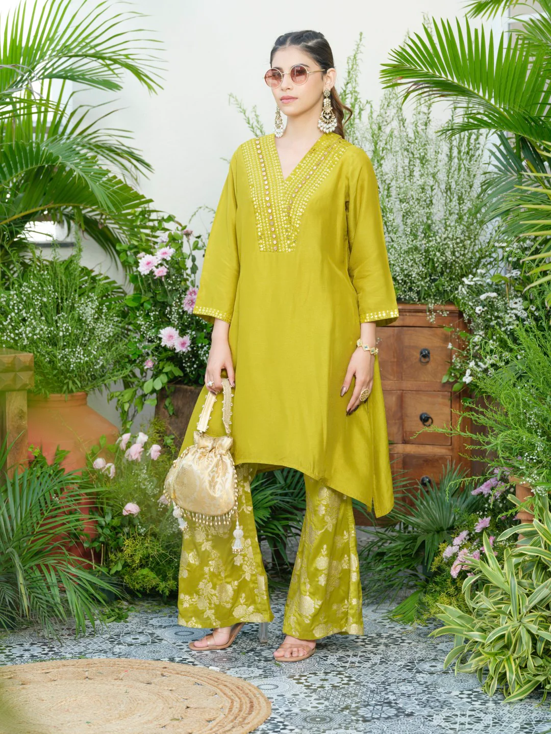 Meera Fern Fusion Set with Jacquard Pants - Image 16