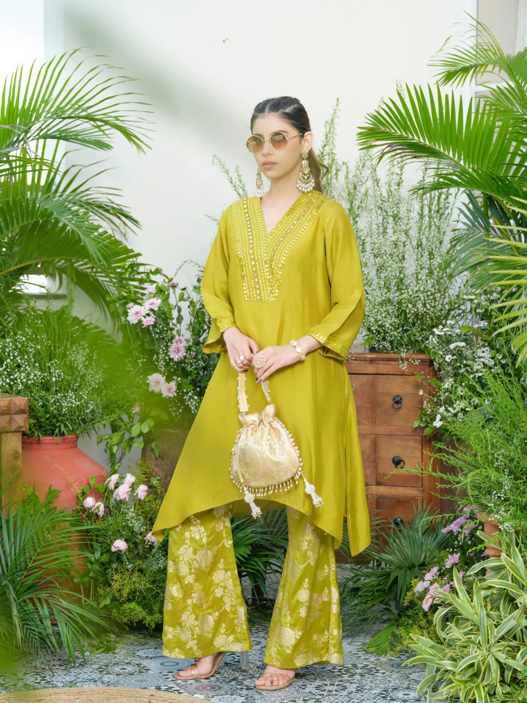Meera Fern Fusion Set with Jacquard Pants - Image 17