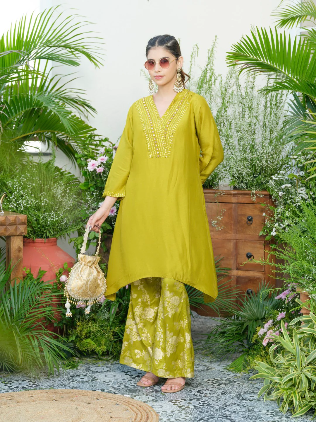 Meera Fern Fusion Set with Jacquard Pants - Image 18