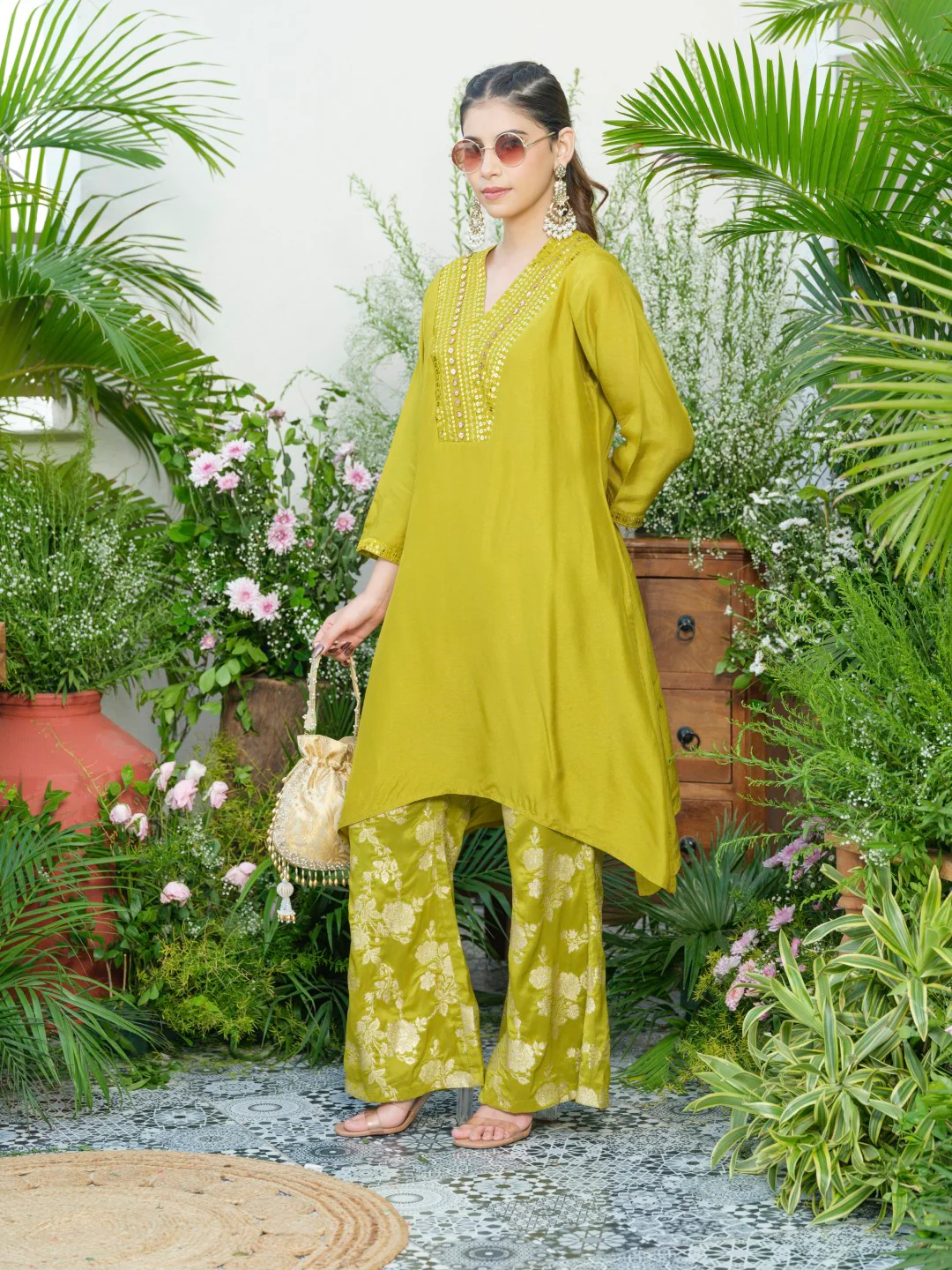 Meera Fern Fusion Set with Jacquard Pants - Image 19