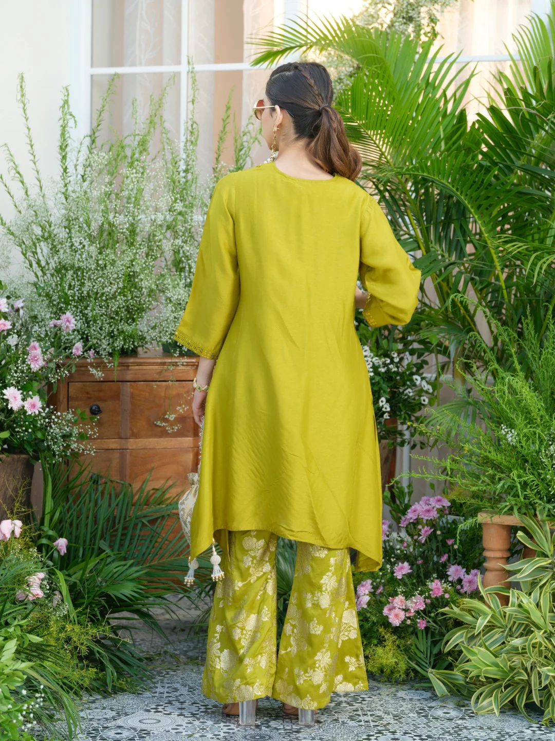 Meera Fern Fusion Set with Jacquard Pants - Image 3