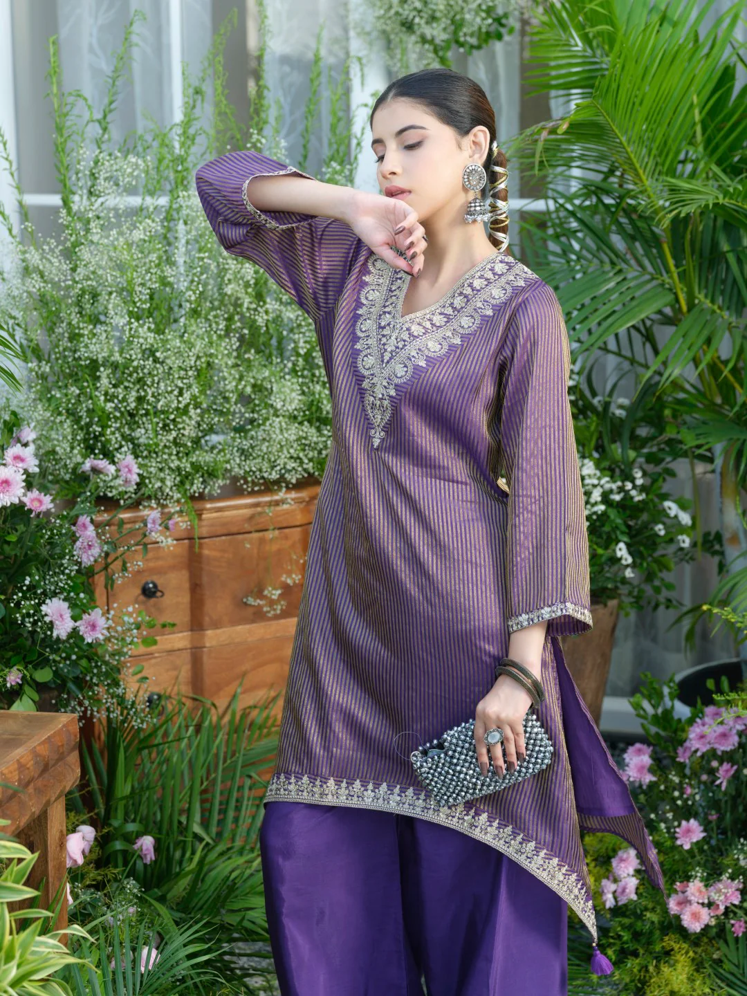 Palash purple work Premium co-ord set - Image 11
