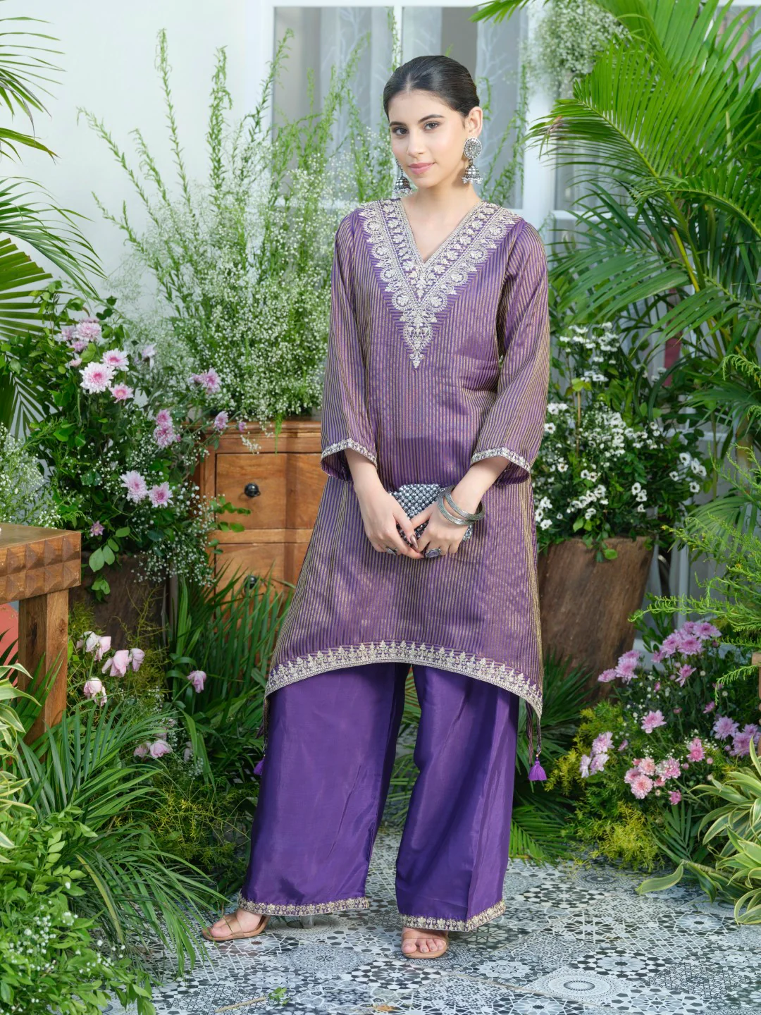 Palash purple work Premium co-ord set - Image 12