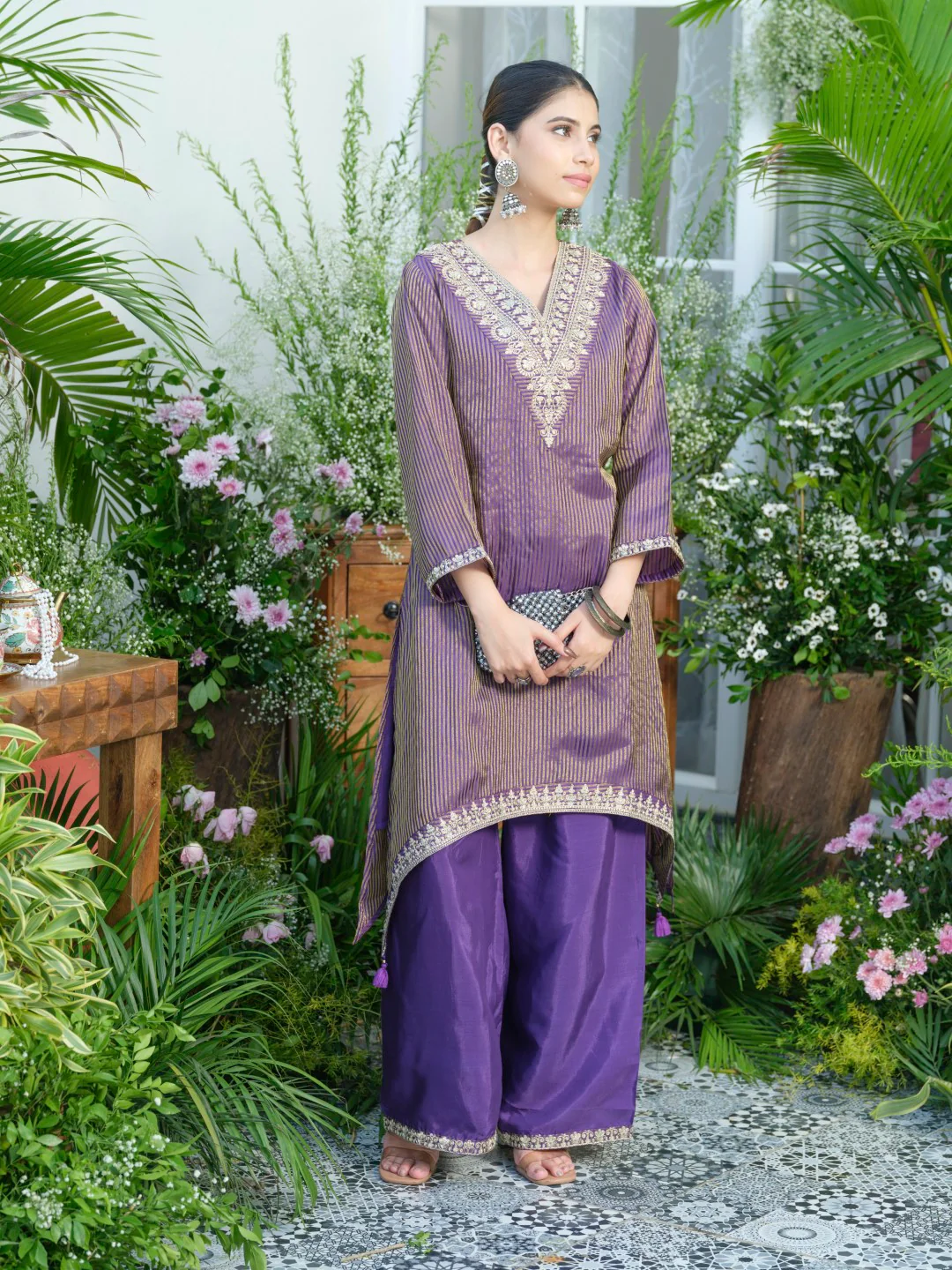 Palash purple work Premium co-ord set - Image 14
