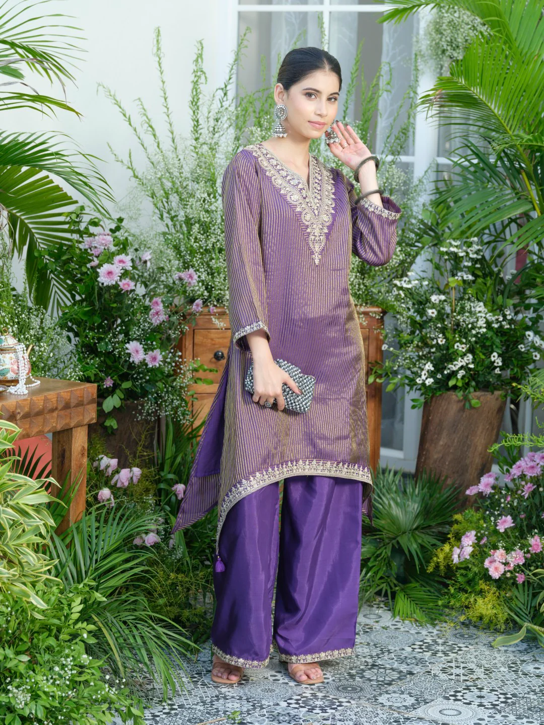 Palash purple work Premium co-ord set - Image 15