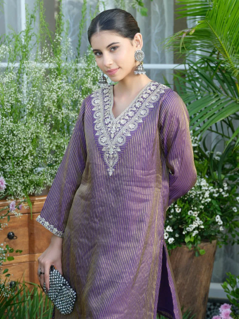 Palash purple work Premium co-ord set - Image 2