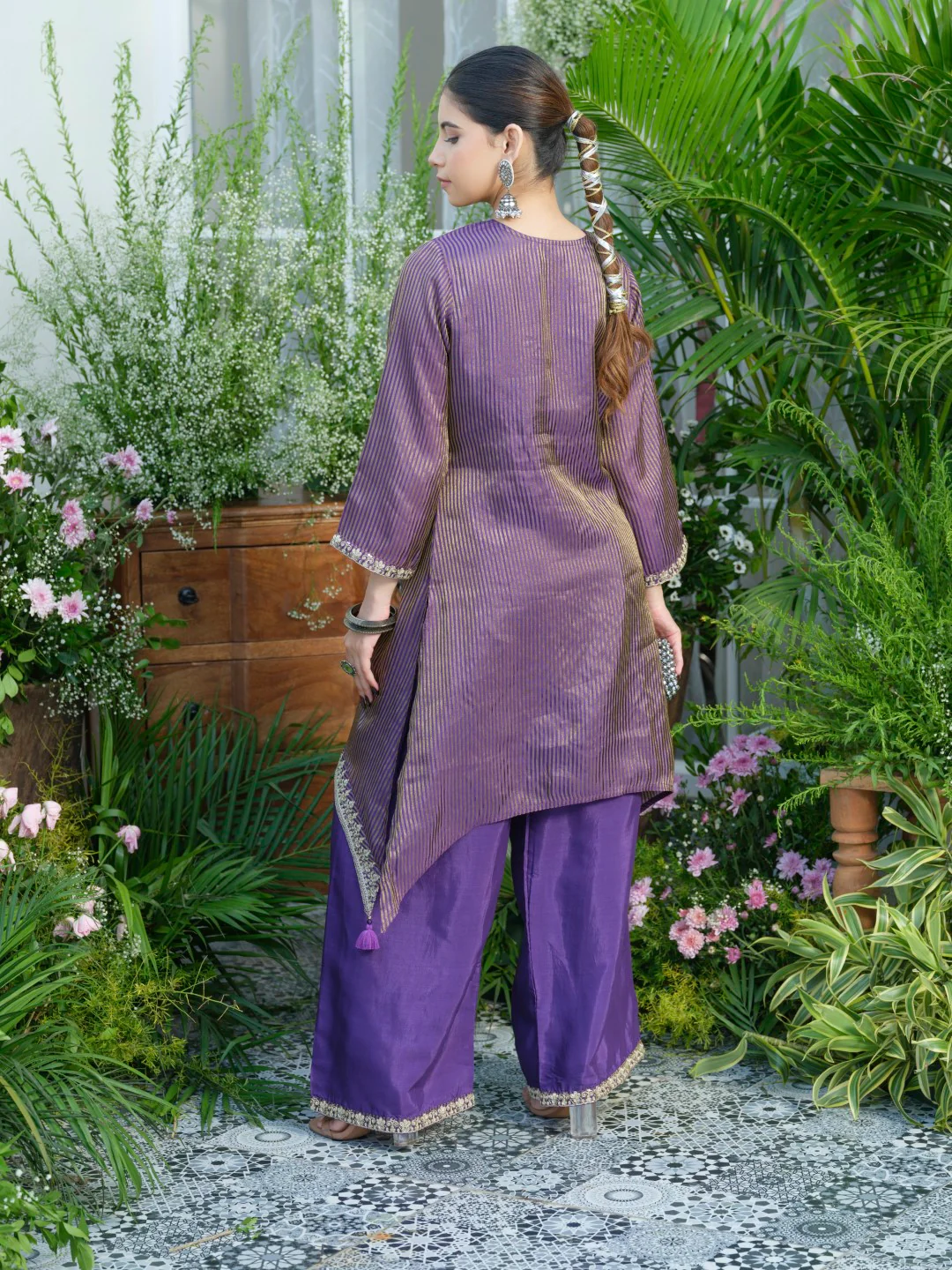 Palash purple work Premium co-ord set - Image 3