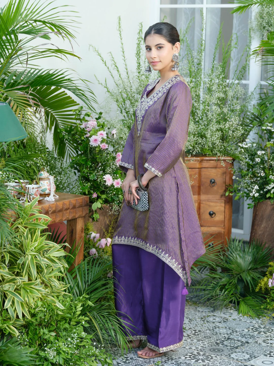 Palash purple work Premium co-ord set - Image 6
