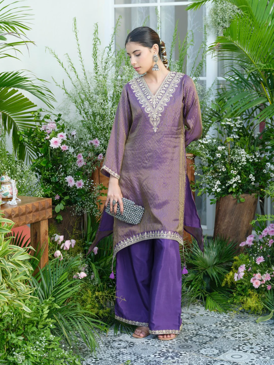 Palash purple work Premium co-ord set - Image 7