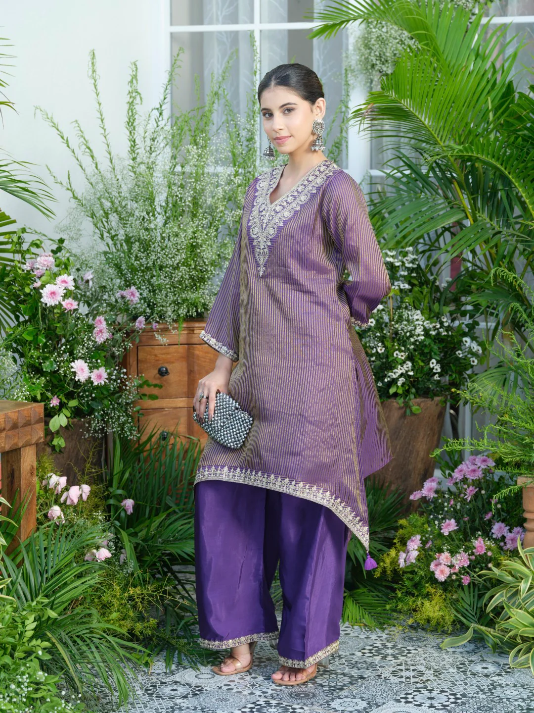 Palash purple work Premium co-ord set - Image 8