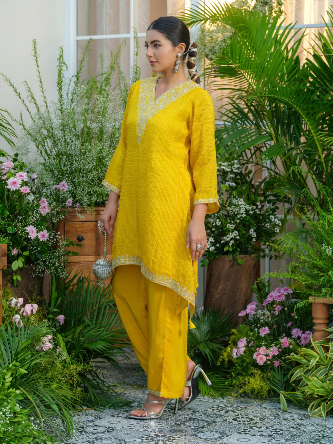 Palash canary work Premium co-ord set S2 - Image 10