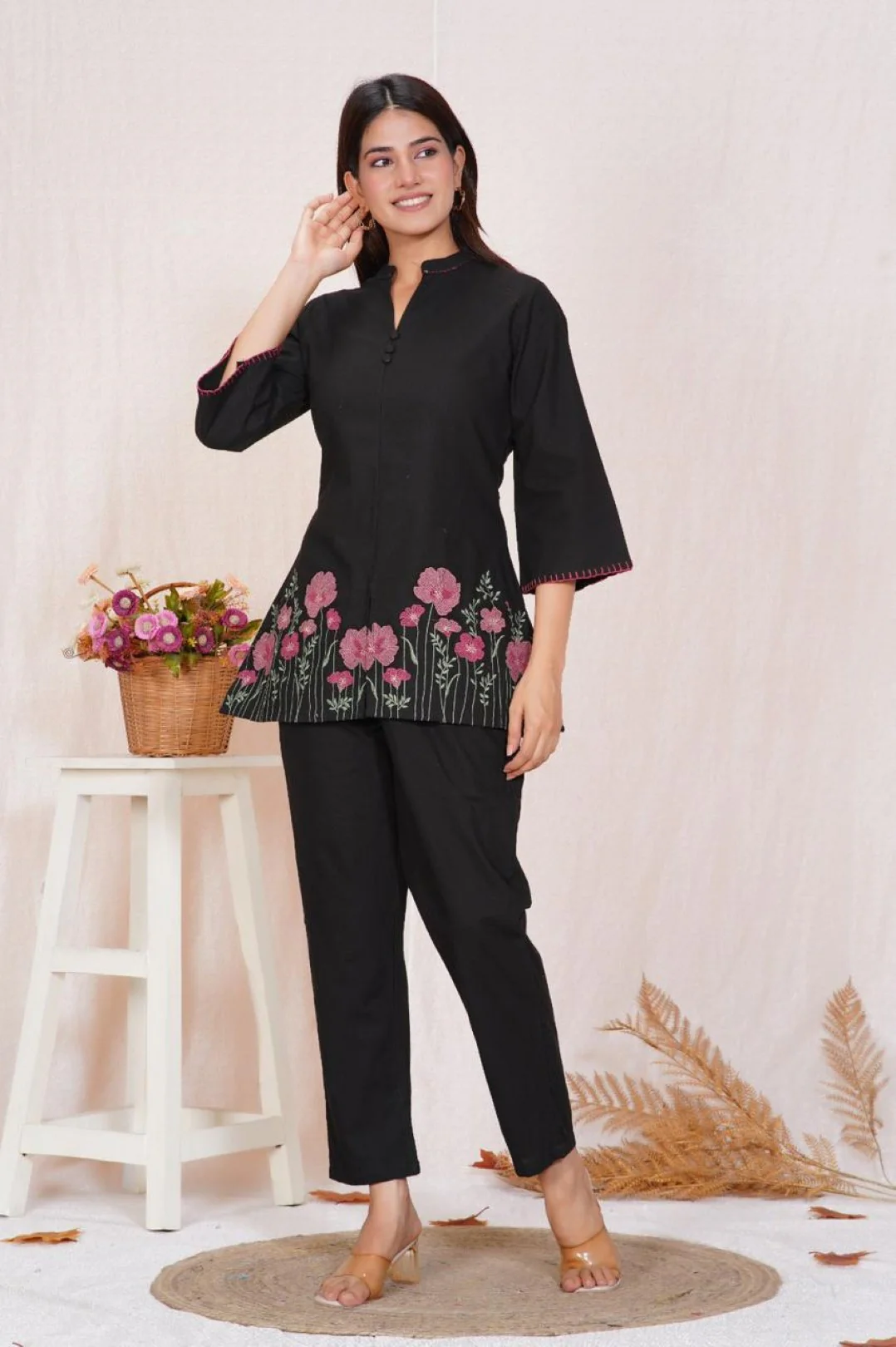 Mokabara sable embroidery cotton co-ord set - Image 10