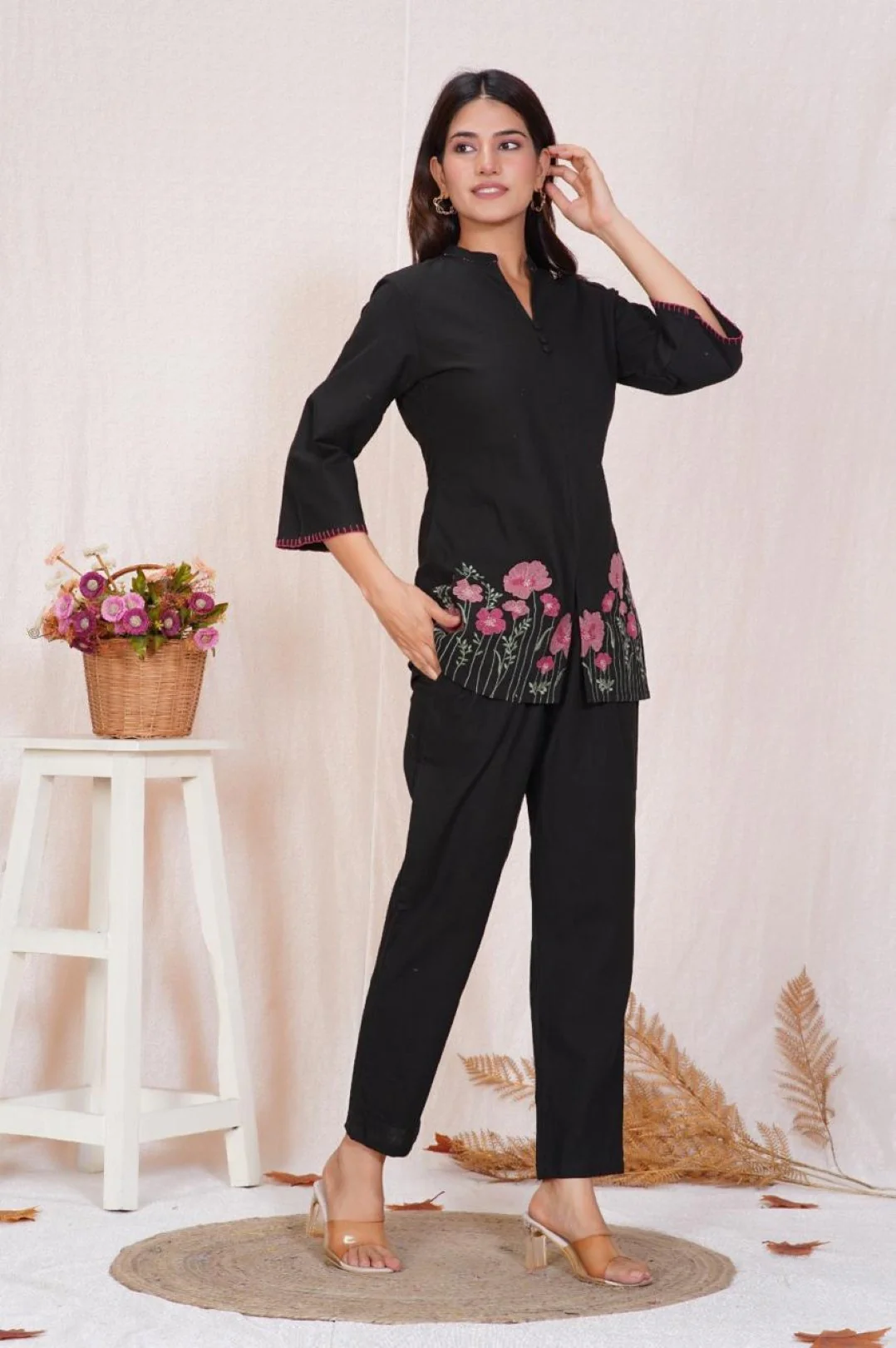 Mokabara sable embroidery cotton co-ord set - Image 5