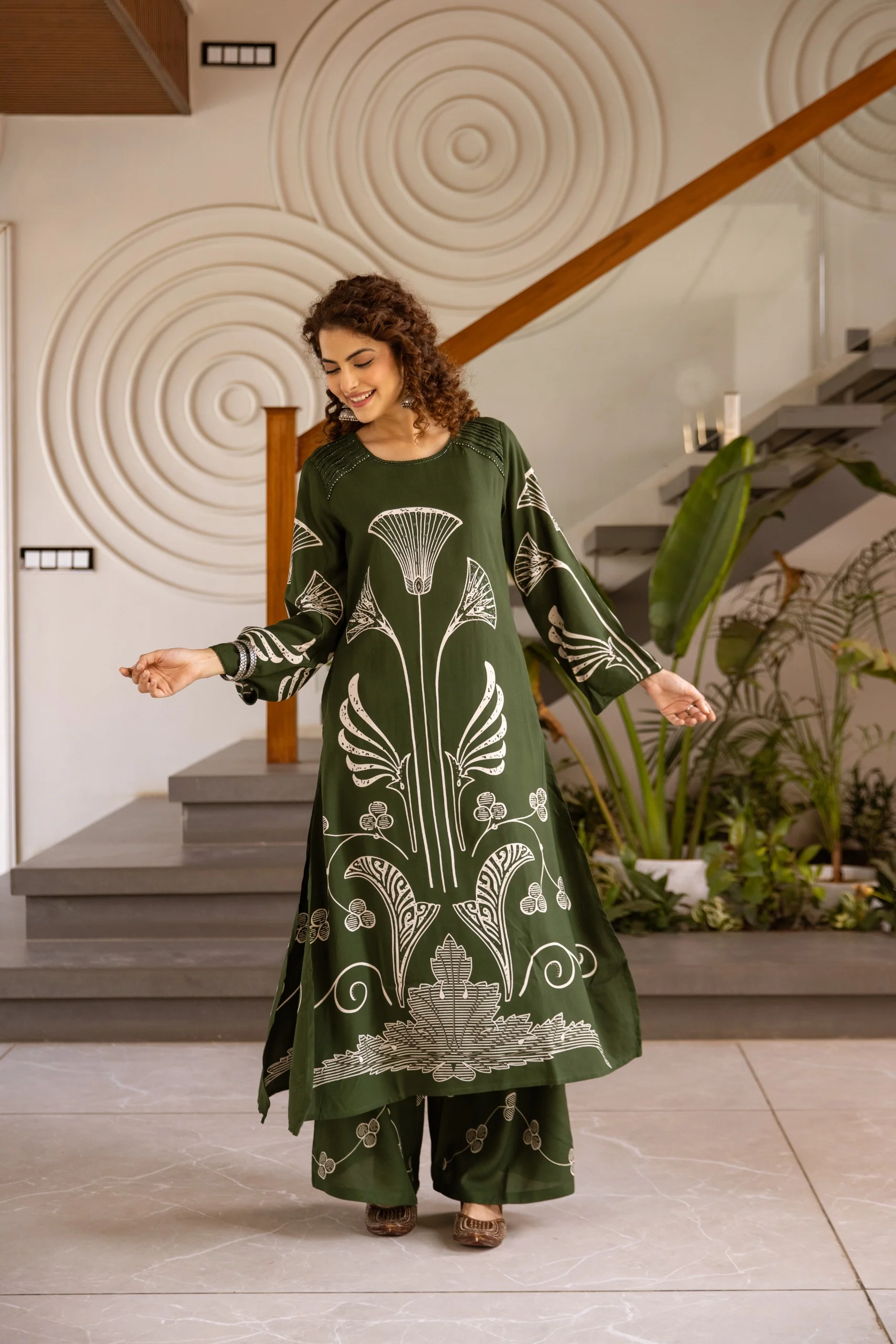 Sonpal Jungle printed kurta pant set - Image 5