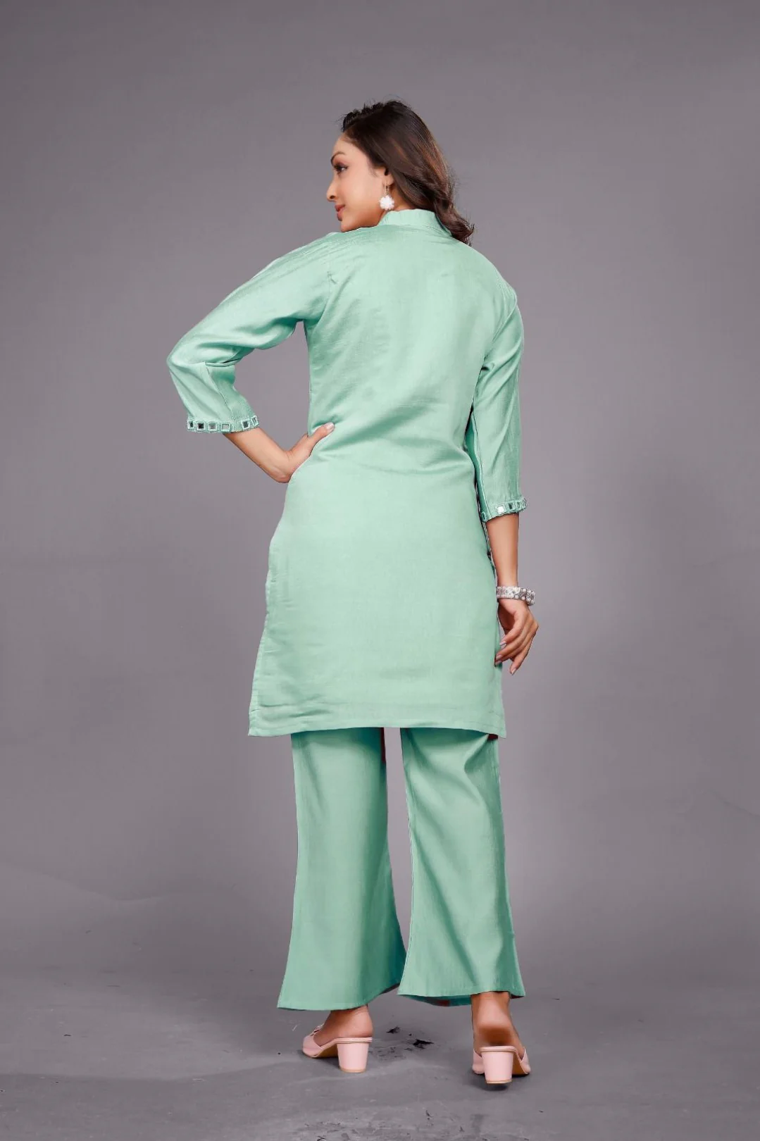 Divya pine mirror work co-ord set - Image 3